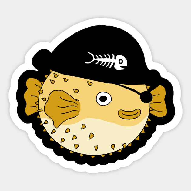 Pirate Pufferfish Sticker by Potato-Yi